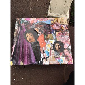 Collaged Decoupaged IKEA Floating Shelf 12”